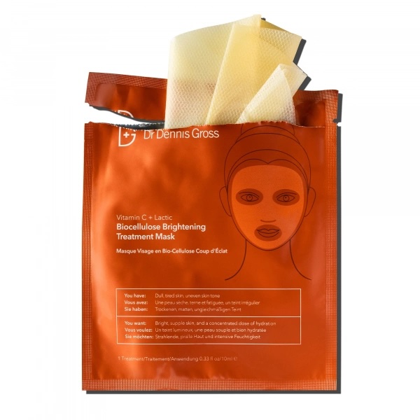 Dr Dennis Gross C+ Collagen Biocellulose Brightening Treatment Mask 4 st